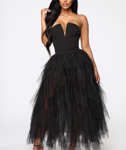 Caught My Eye Tube Maxi Dress - Black